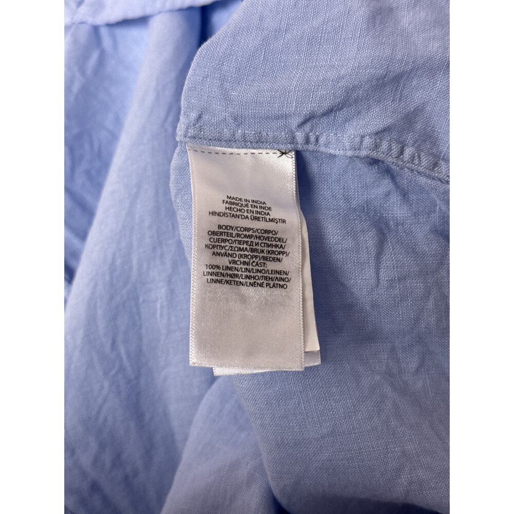 Polo Ralph Lauren Classic Fit 100% Linen Shirt XXL Mens Light Blue Long Sleeve - Picture 8 of 8